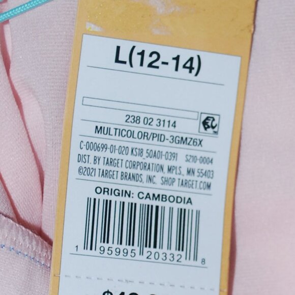 Kona Sol - Ruffle Neck One Piece Floral Bathing Suit - Size L 12-14 NWT - Picture 11 of 12